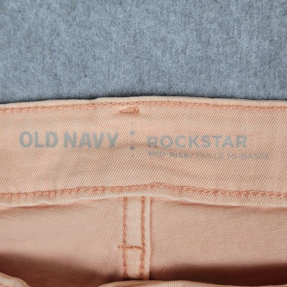 Old Navy Jeans Womens Size 16 Regular Rockstar Mid Rise Pink 34" Waist - Picture 5 of 10